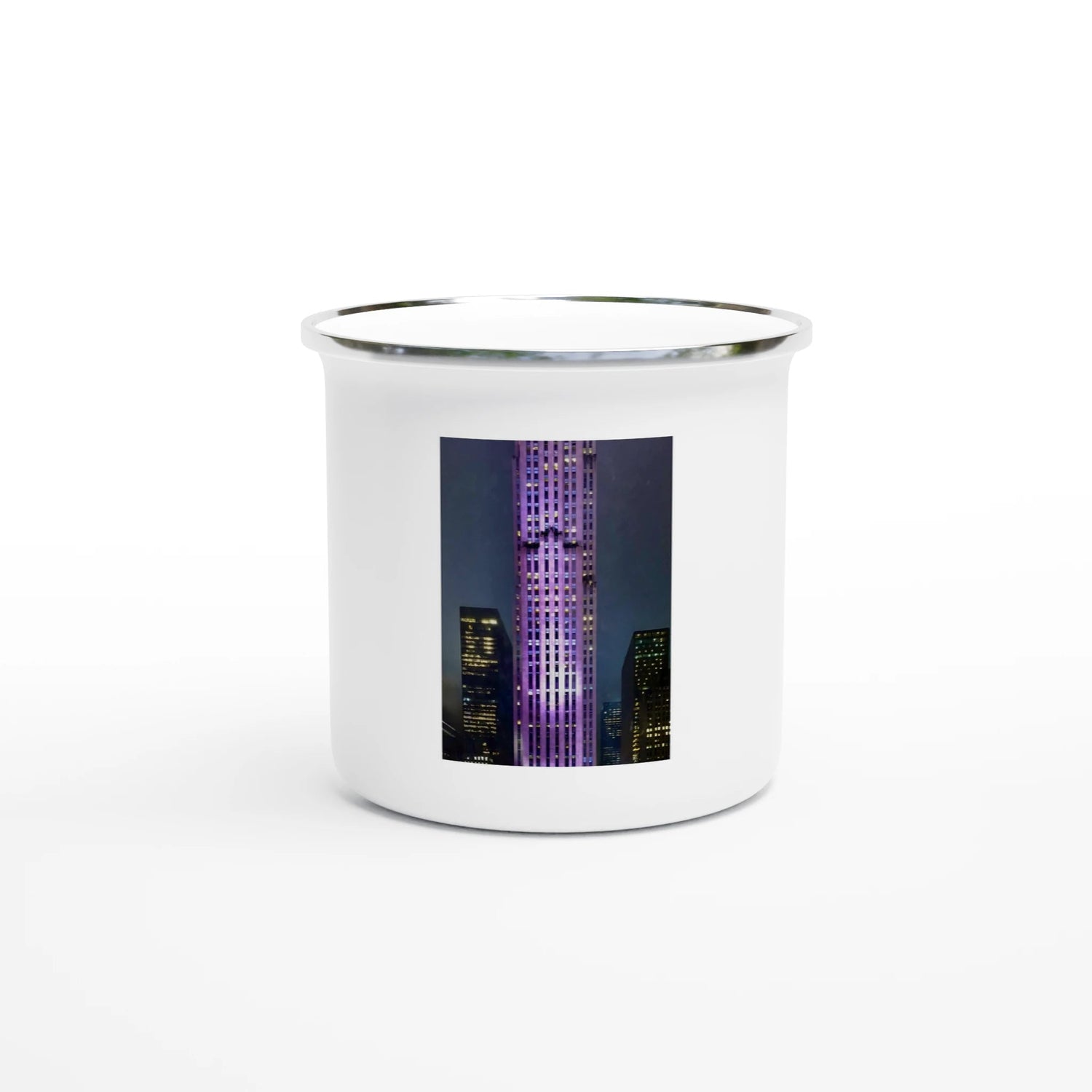 Holiday Spirit Enamel Mug – Rockefeller Plaza NYC Design - CaliCuration