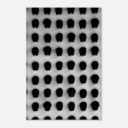 Monochrome Skull Grid Canvas Wall Art – Minimalist Black & White Statement Photography. Travel Collection Studio Edition: Abstracts - Spring' 26 - CaliCuration