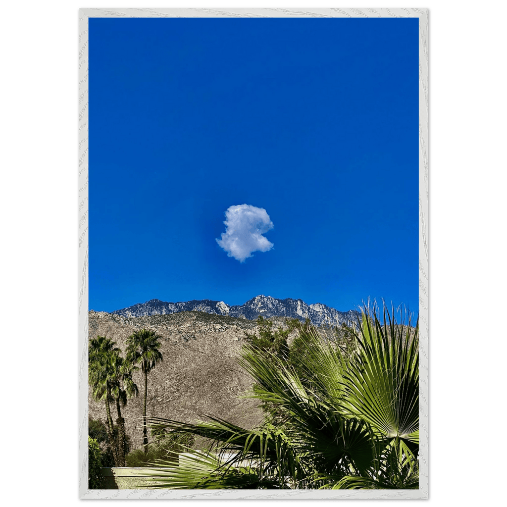 Palm Springs cloud-mounted wooden framed poster showcasing California landscape art in a 15x20 cm white frame.