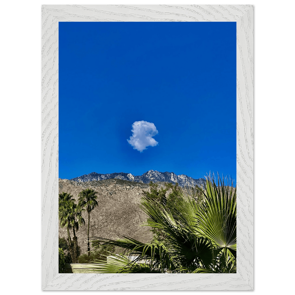 Palm Springs cloud-mounted wooden framed poster featuring California landscape art, perfect for stylish home decor.