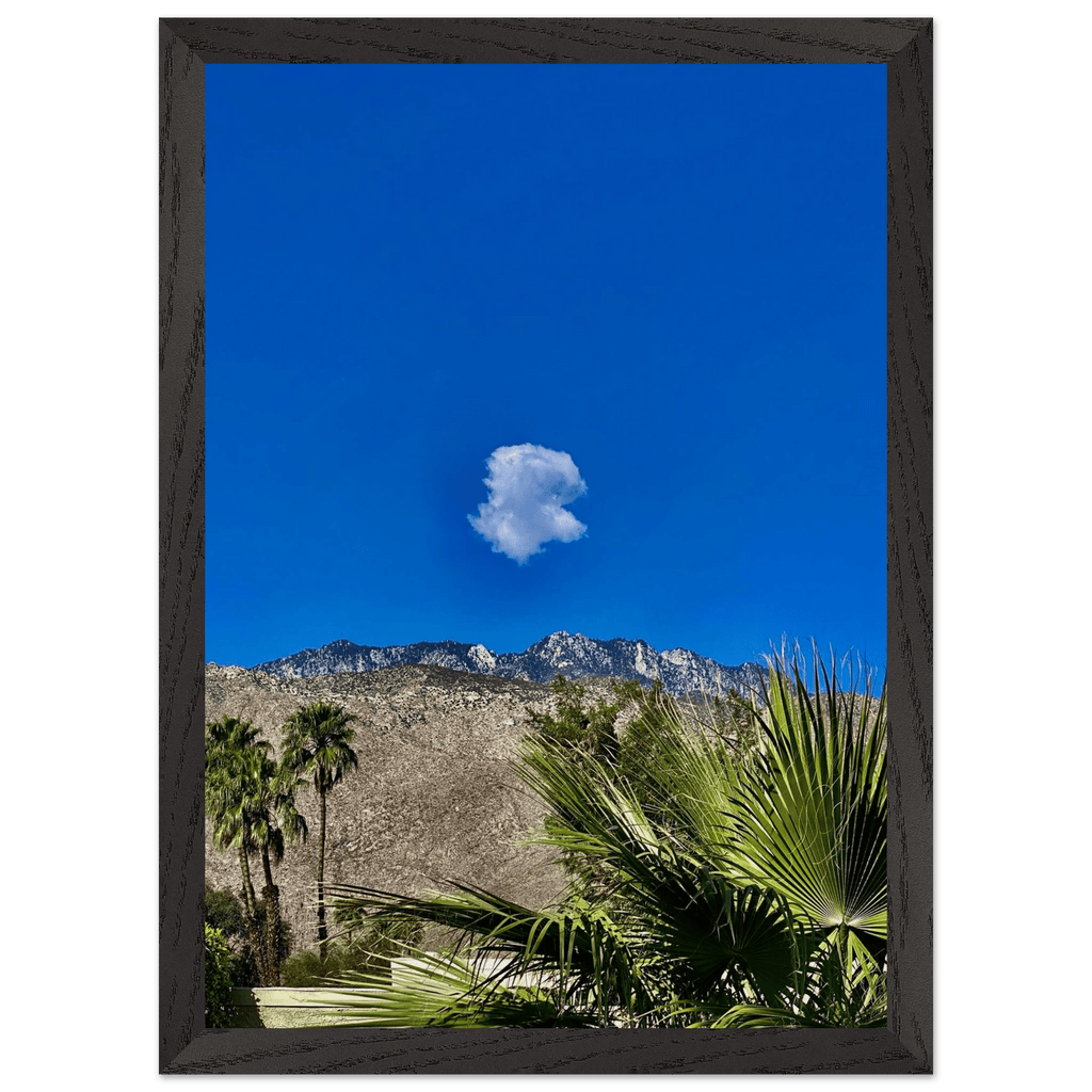 Palm Springs cloud-mounted wooden framed poster, California home decor art, spring 2026 studio edition, 15x20 cm white frame