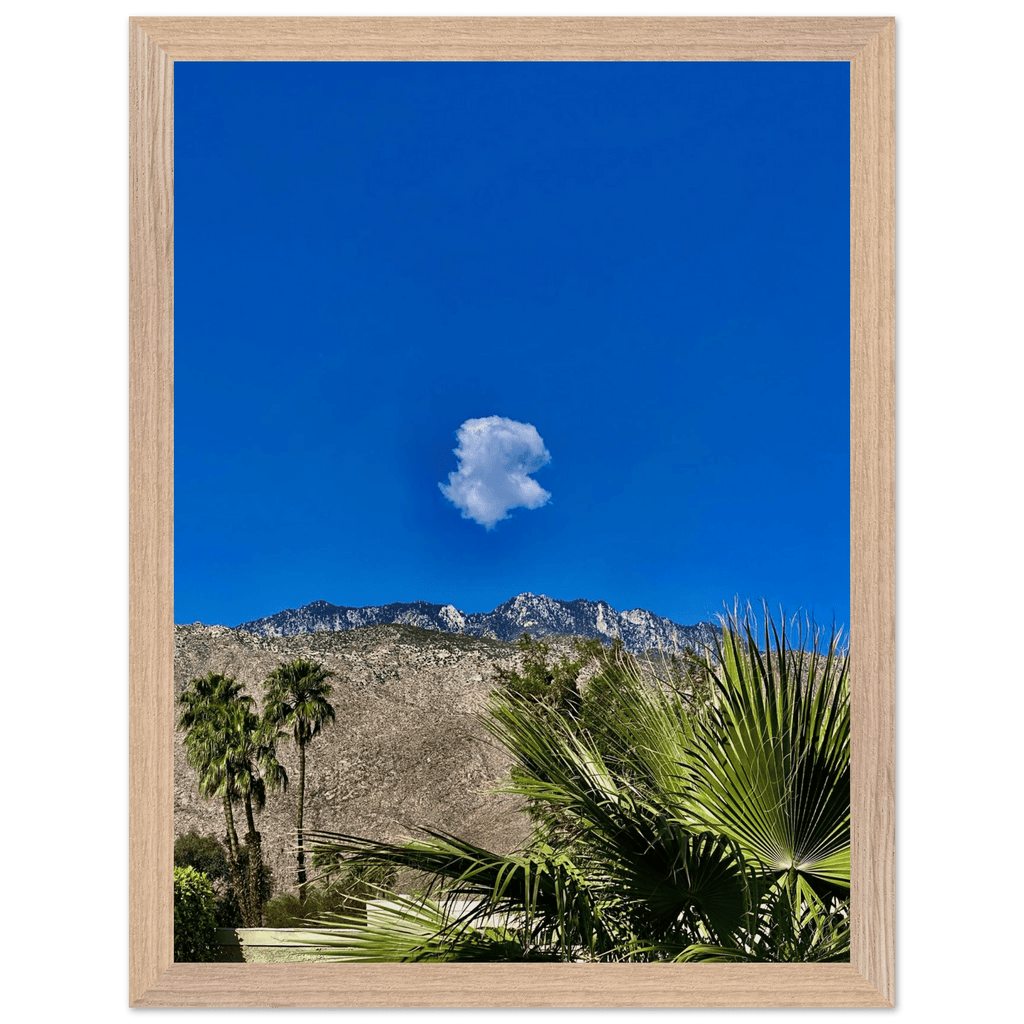 Palm Springs cloud-mounted wooden framed poster showcasing California landscape art in a 15x20 cm white frame.