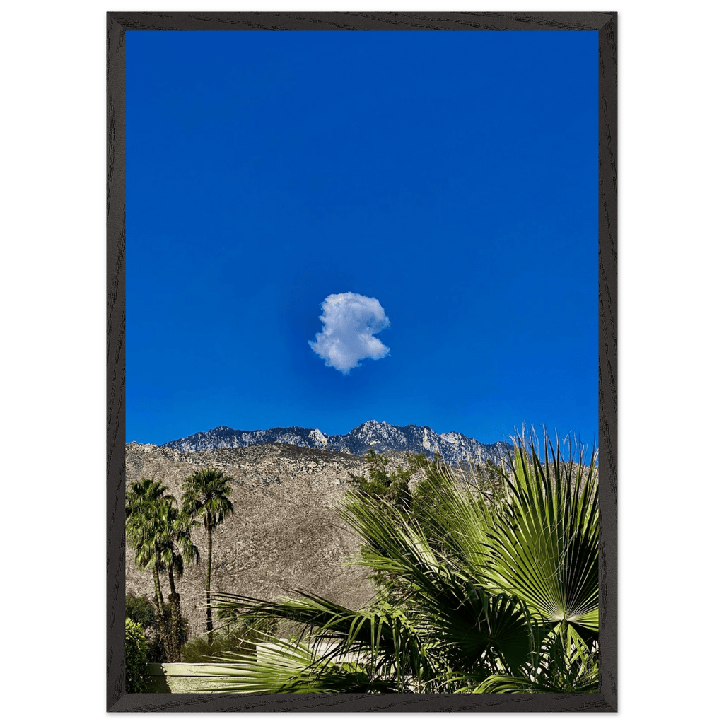 Palm Springs cloud-mounted wooden framed poster showcasing California scenery, perfect as stylish home decor.
