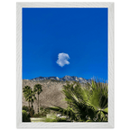 Palm Springs cloud-mounted wooden framed poster showcasing California landscape art in a white 15x20 cm frame.