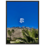 Palm Springs cloud mounted wooden framed poster showcasing California landscape art, studio edition, ideal for home decor.