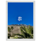 Palm Springs cloud-mounted wooden framed poster featuring vibrant California scenery, perfect for home decor.