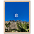 Palm Springs cloud-mounted wooden framed poster showcasing California landscape art, 15x20 cm, with white frame for home decor.