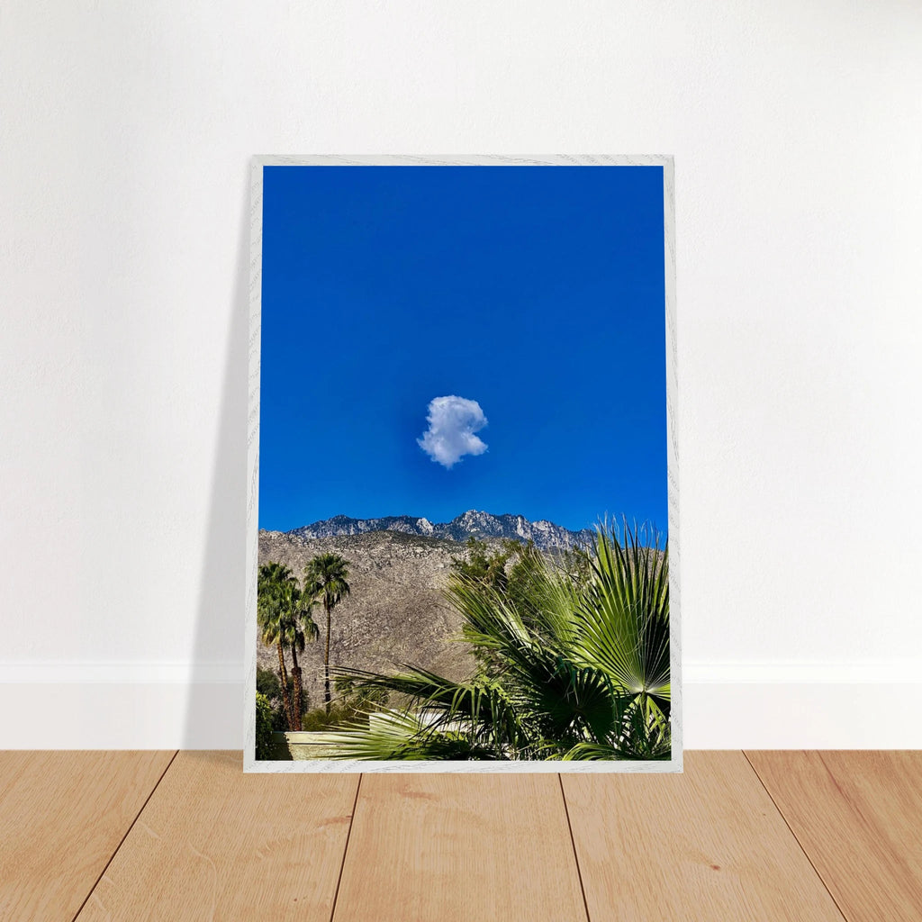 Palm Springs Cloud mounted wooden framed poster featuring California scenery, perfect for home decor in a stylish studio edition.