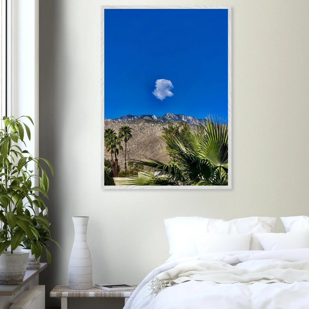 Palm Springs cloud-mounted wooden framed poster showcasing California desert scenery, perfect for stylish home decor.