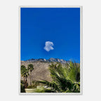 Palm Springs cloud-mounted wooden framed poster featuring California landscape art in a white 15x20 cm frame, studio edition.