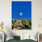 Palm Springs cloud-mounted wooden framed poster showcasing California landscape art in a white 15x20 cm frame.