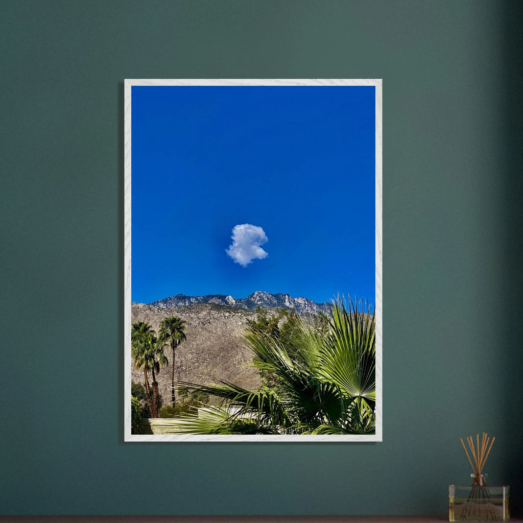 Palm Springs cloud-mounted wooden framed poster showcasing California scenery, perfect for stylish home decor.