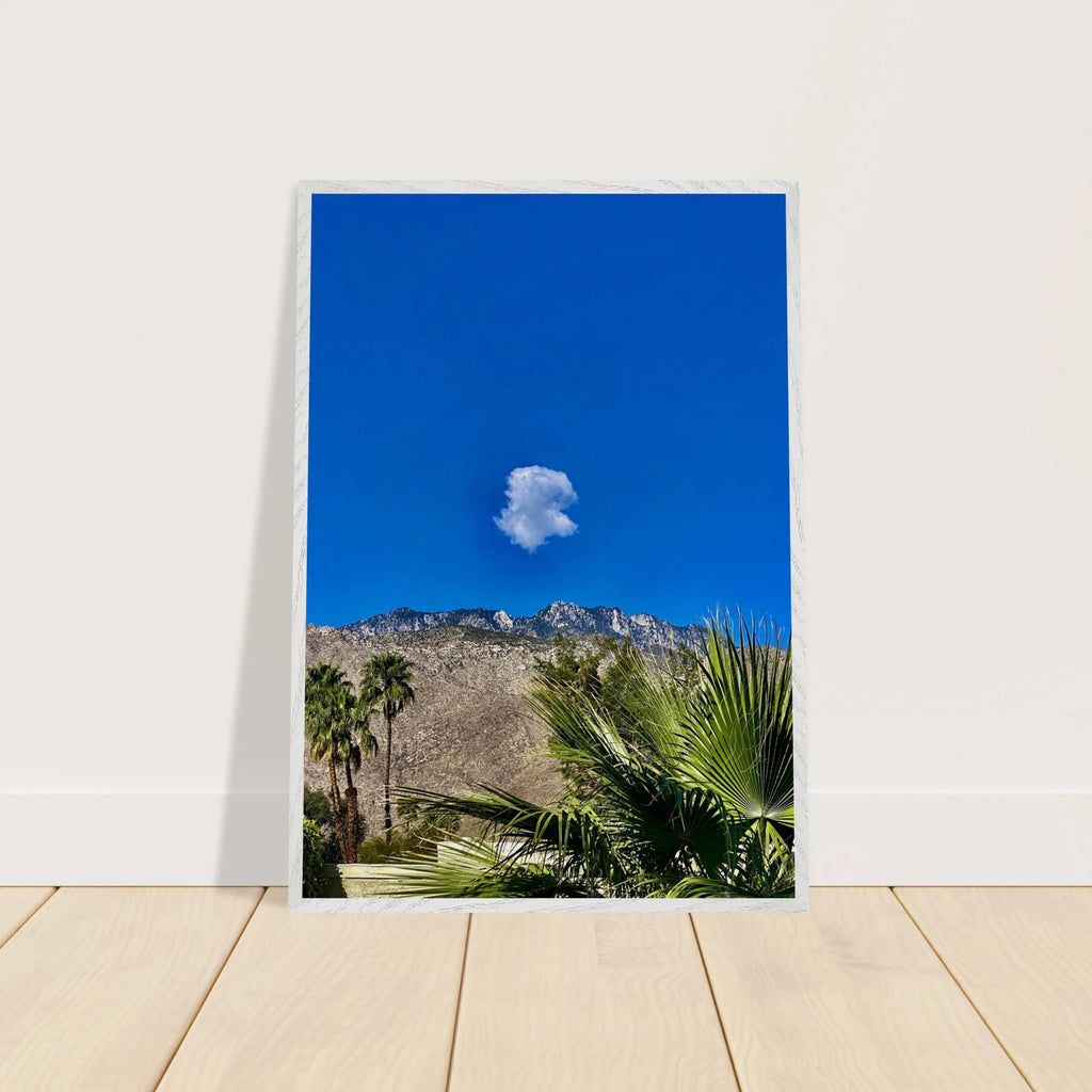Palm Springs cloud-mounted wooden framed poster featuring California landscape art, Studio Edition Spring 26, ideal for home decor.