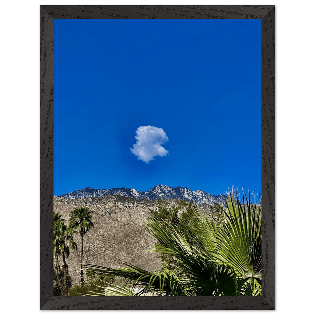 Palm Springs cloud-mounted wooden framed poster featuring California landscape art, perfect for home decor.