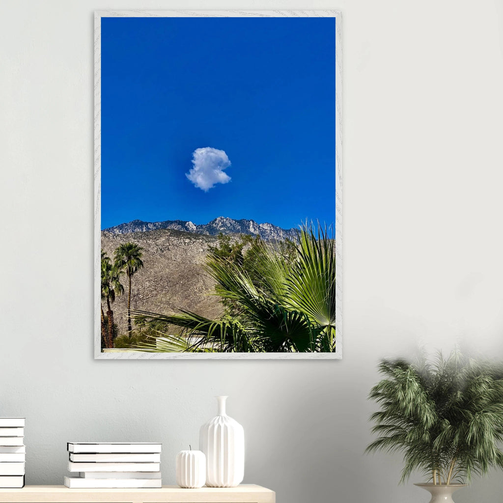 Palm Springs cloud-mounted wooden framed poster showcasing California scenery, perfect for stylish home decor.