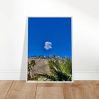 Palm Springs cloud-mounted wooden framed poster featuring California landscape art, perfect for home decor and wall display.