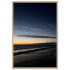 Premium wooden framed poster of a SoCal fall sunset, vibrant semi-glossy California artwork for home decor, 15x20 cm.