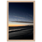 Wooden framed SoCal Fall Sunset poster with vibrant semi-glossy California artwork, perfect for home décor.