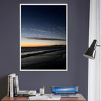 Premium wooden framed poster of a vibrant SoCal fall sunset, 15x20 cm, with semi-glossy artwork for stylish home decor.