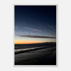 Vibrant 15x20 cm wooden framed poster of SoCal fall sunset with semi-glossy finish, perfect for home décor and California art displays.