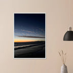 Premium wooden framed poster of a vibrant SoCal fall sunset landscape, perfect for home decor, featuring California poster art.