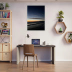 Wooden framed poster of a vibrant SoCal fall sunset, suitable for home decor, featuring California-style artwork in a semi-gloss finish.