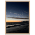 Premium wooden framed poster featuring vibrant SoCal fall sunset artwork, perfect for home decor, with a semi-glossy finish.