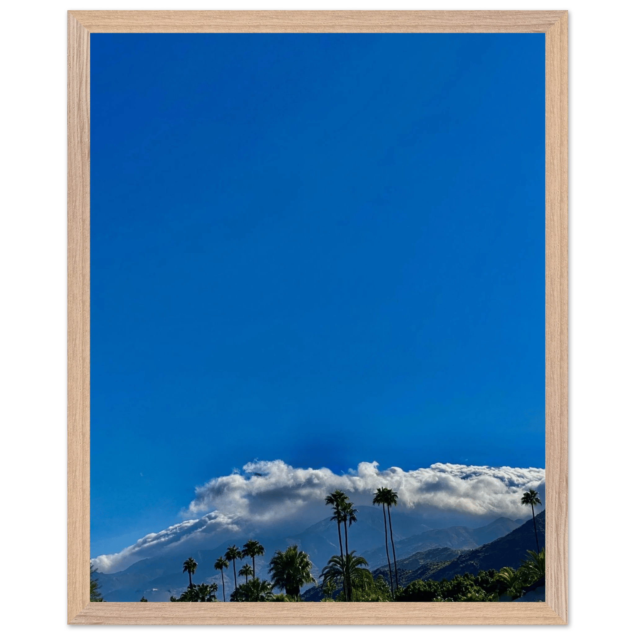 Wooden framed poster of Desert Calm photo from California Poster Art, studio edition home decor, 21x29.7 cm, white frame.