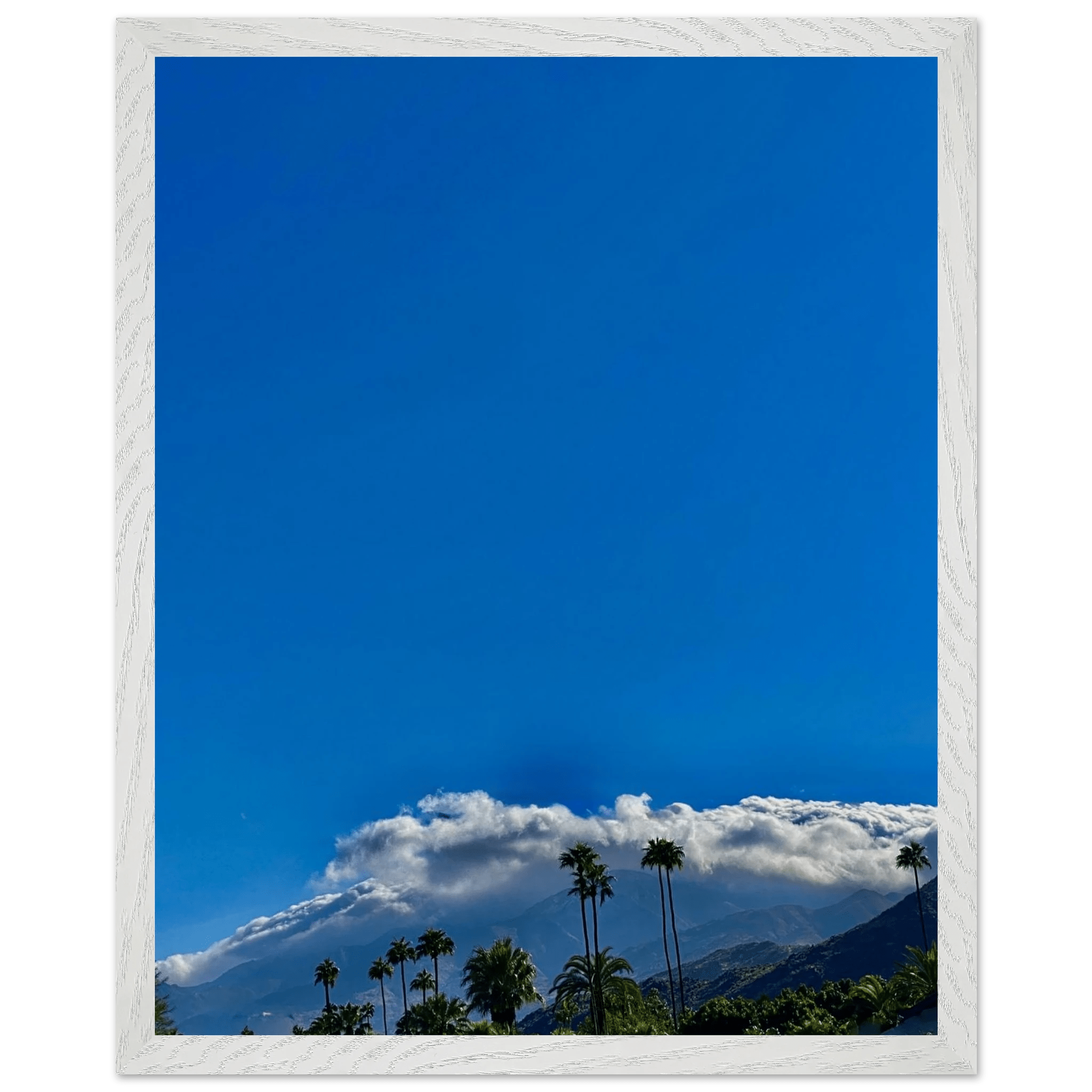 Mounted wooden framed poster of Desert Calm photo from California Poster Art, Studio Edition, featuring a serene desert landscape.
