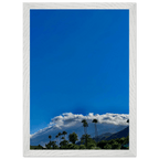 Mounted wooden framed poster of Desert Calm photo from California Poster Art, showcasing a serene desert landscape in a white frame.