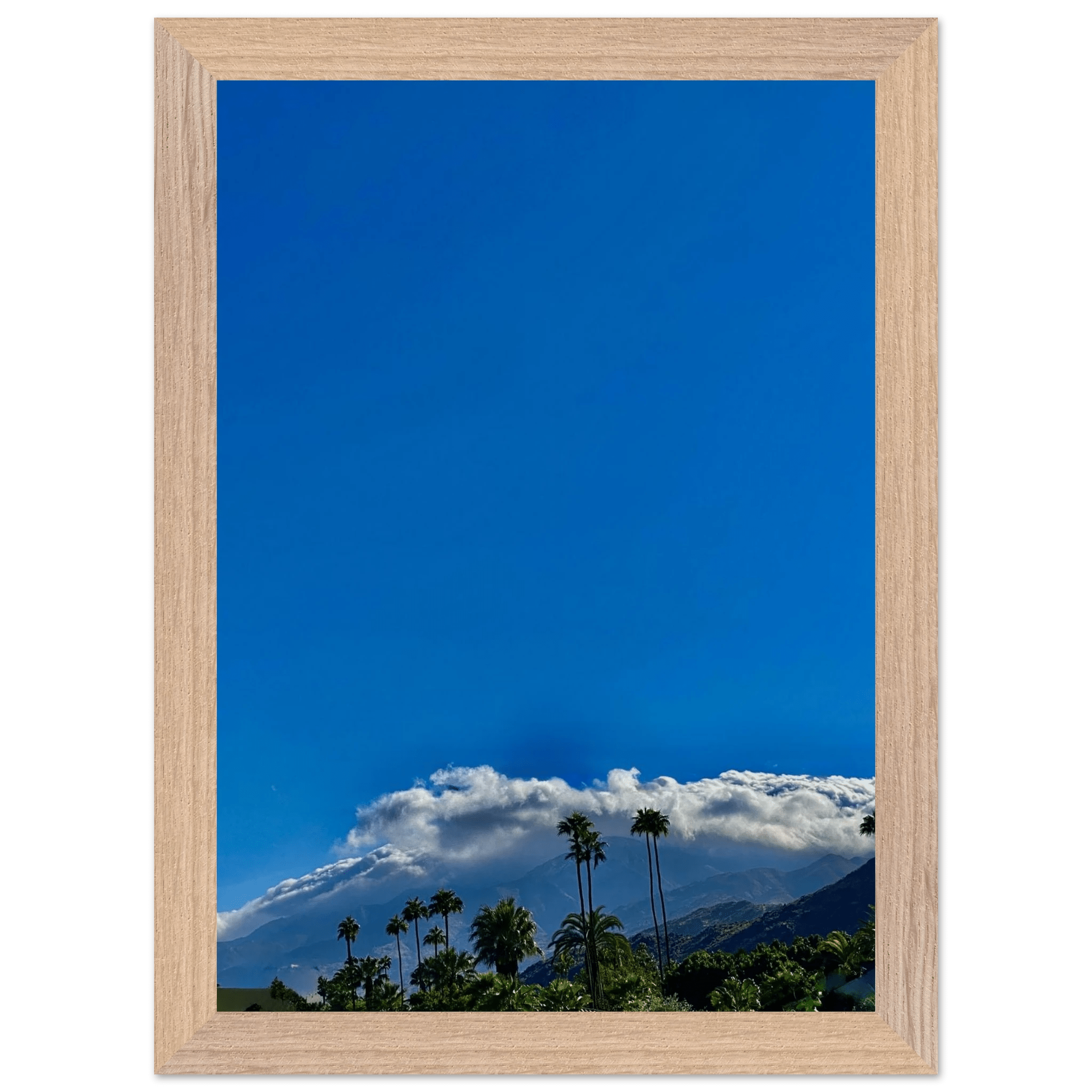 Mounted wooden framed poster of desert calm photo from California Poster Art, Studio Edition, featuring a serene desert landscape.
