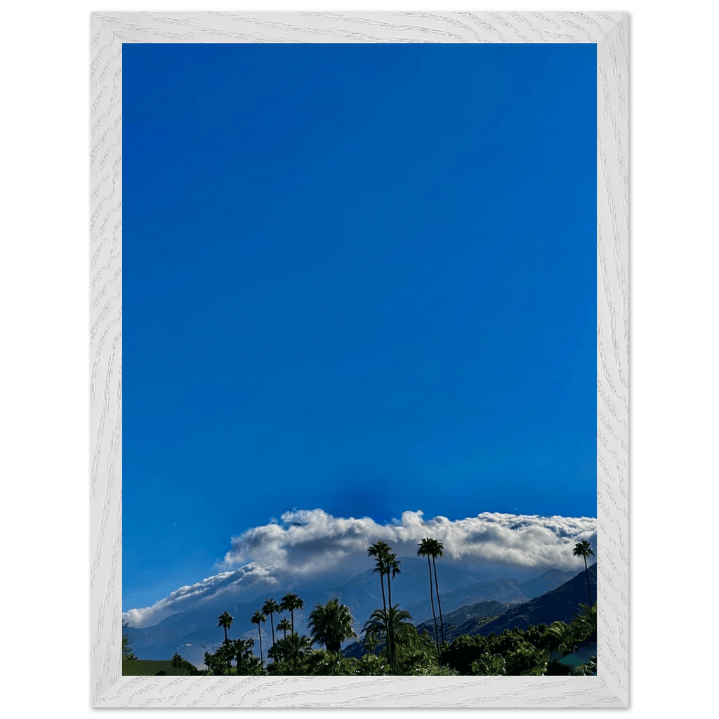 Mounted wooden framed poster of Desert Calm photo from California Poster Art, Studio Edition, featuring a serene desert landscape.