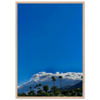 Mounted wooden framed desert calm poster from California Poster Art, Studio Edition, showcasing a serene desert landscape in a white frame.