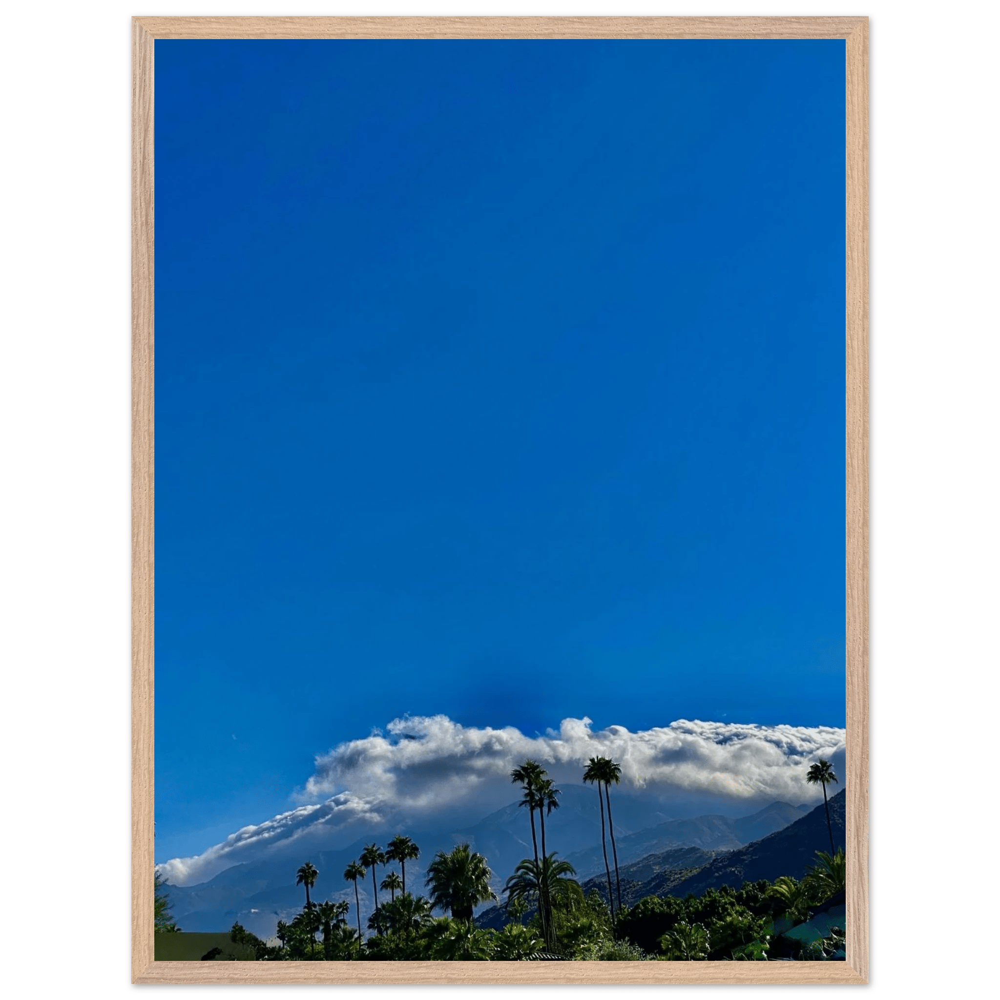 Mounted wooden framed desert calm poster from California Poster Art Studio Edition, 8x12 inch home decor print with white frame.