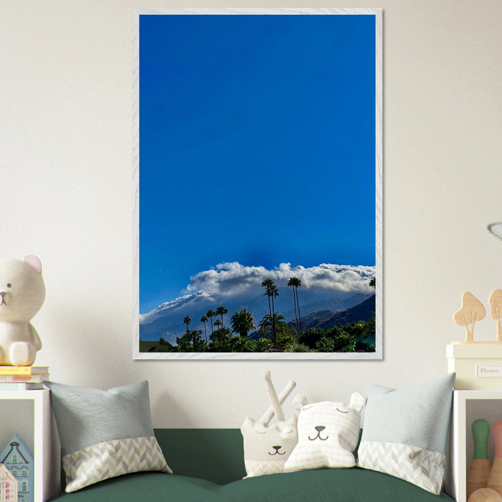 Mounted wooden framed desert calm photo poster from California Poster Art, studio edition, 8x12 inches, white frame, home decor.