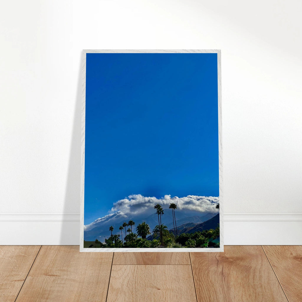 Mounted wooden framed poster of Desert Calm photo from California Poster Art, Studio Edition, in a white frame, ideal for home decor.