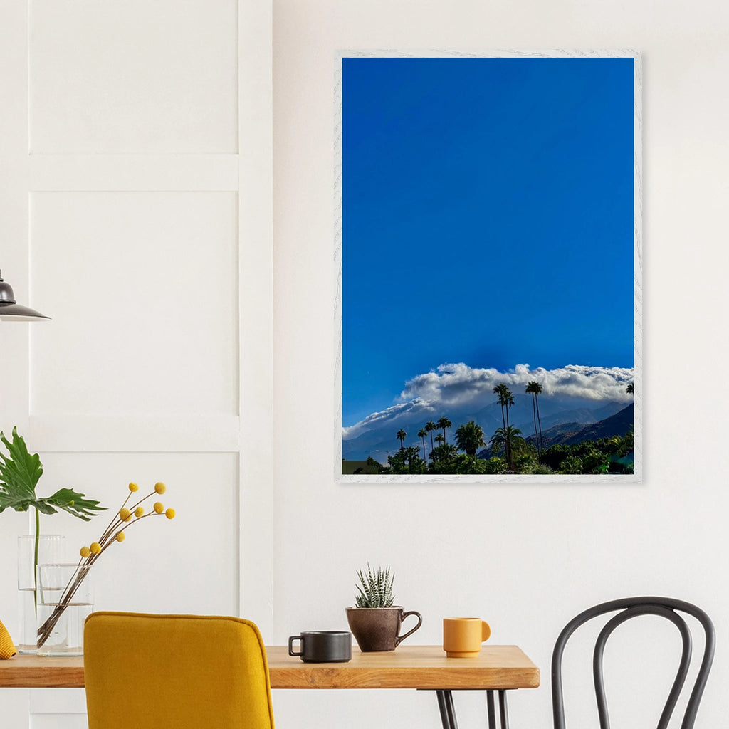 Mounted wooden framed poster of Desert Calm photo from California Poster Art, Studio Edition, in a white frame, perfect for home decor.