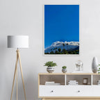 Mounted wooden framed poster of the Desert Calm photo from California Poster Art, Studio Edition, in a white frame.