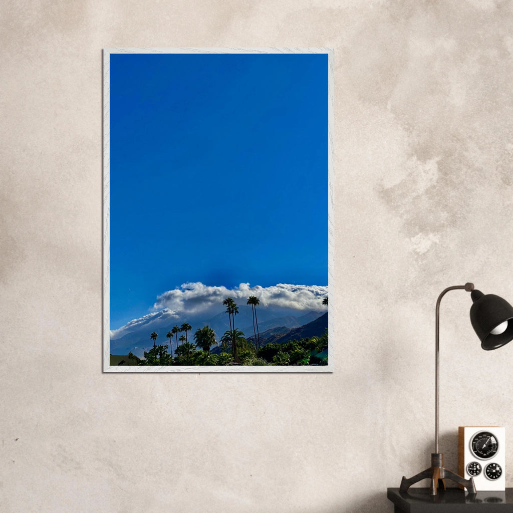 Mounted wooden framed poster of Desert Calm photo from California Poster Art Studio Edition, 21x29.7 cm, with white frame.