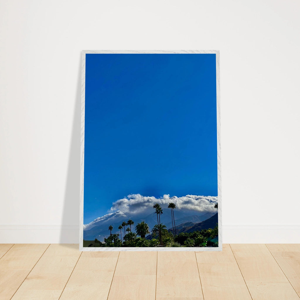 Mounted wooden framed poster of Desert Calm photo from California Poster Art studio edition, 21x29.7 cm, with white frame.