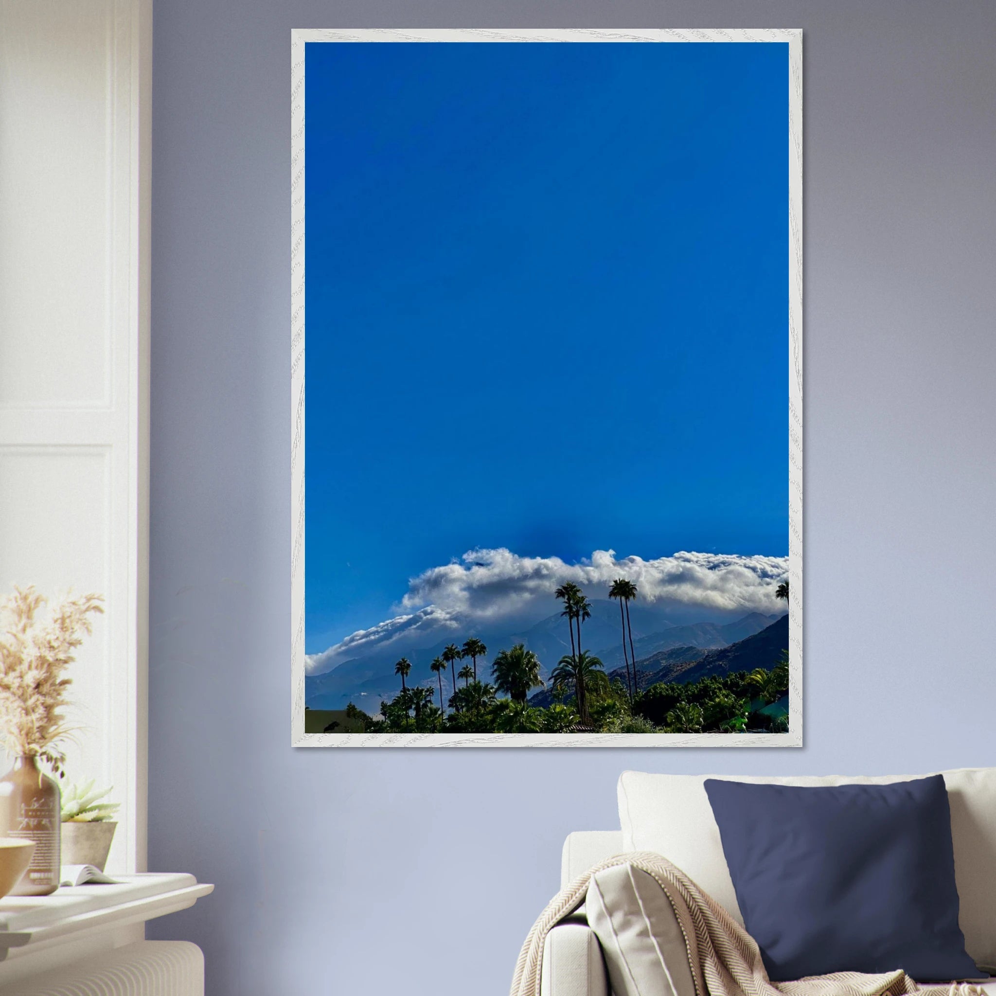 Mounted wooden framed desert calm poster from California Poster Art studio edition, showcasing a serene desert landscape.