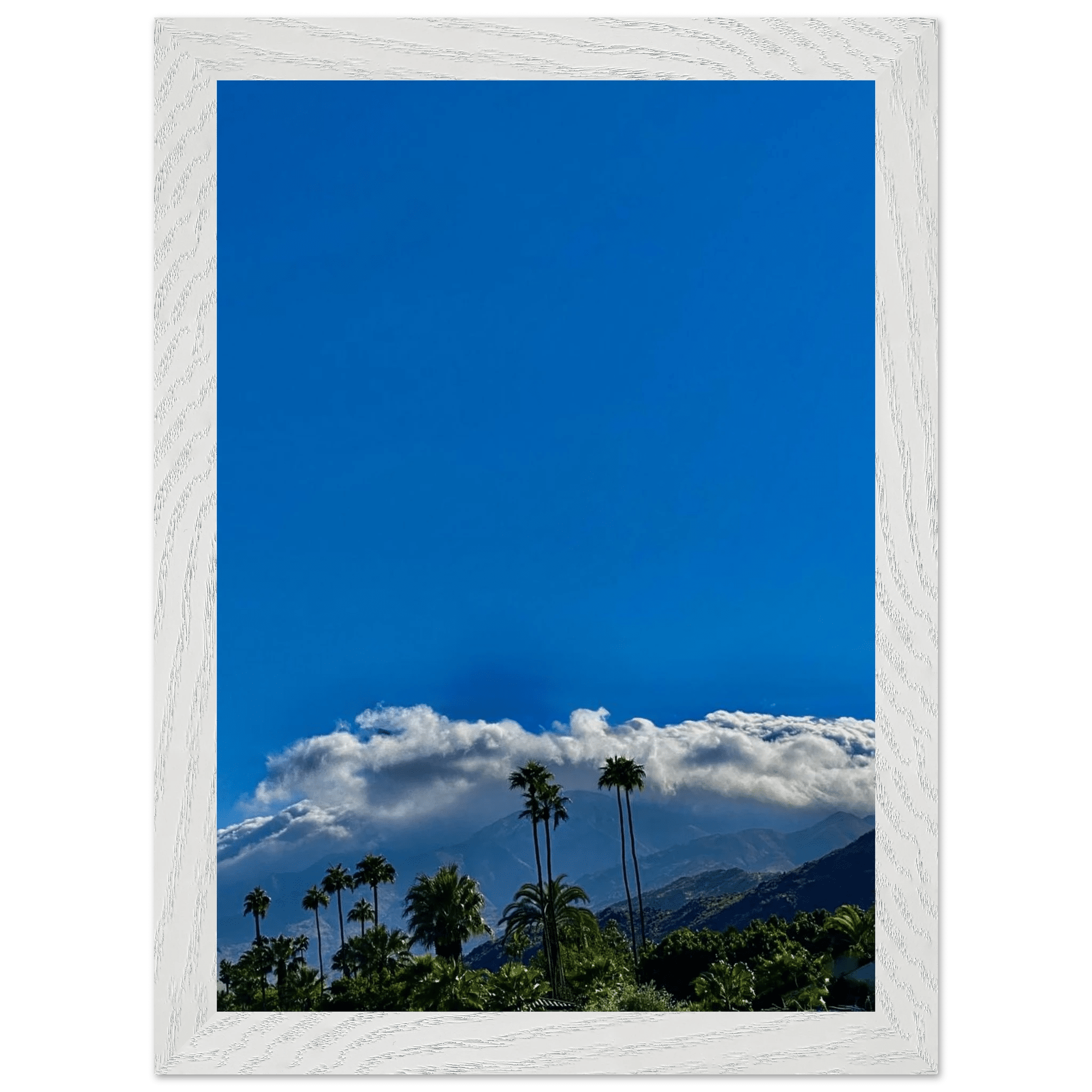 Mounted wooden framed desert calm photo poster from California poster art studio edition, 21x29.7 cm, white frame.