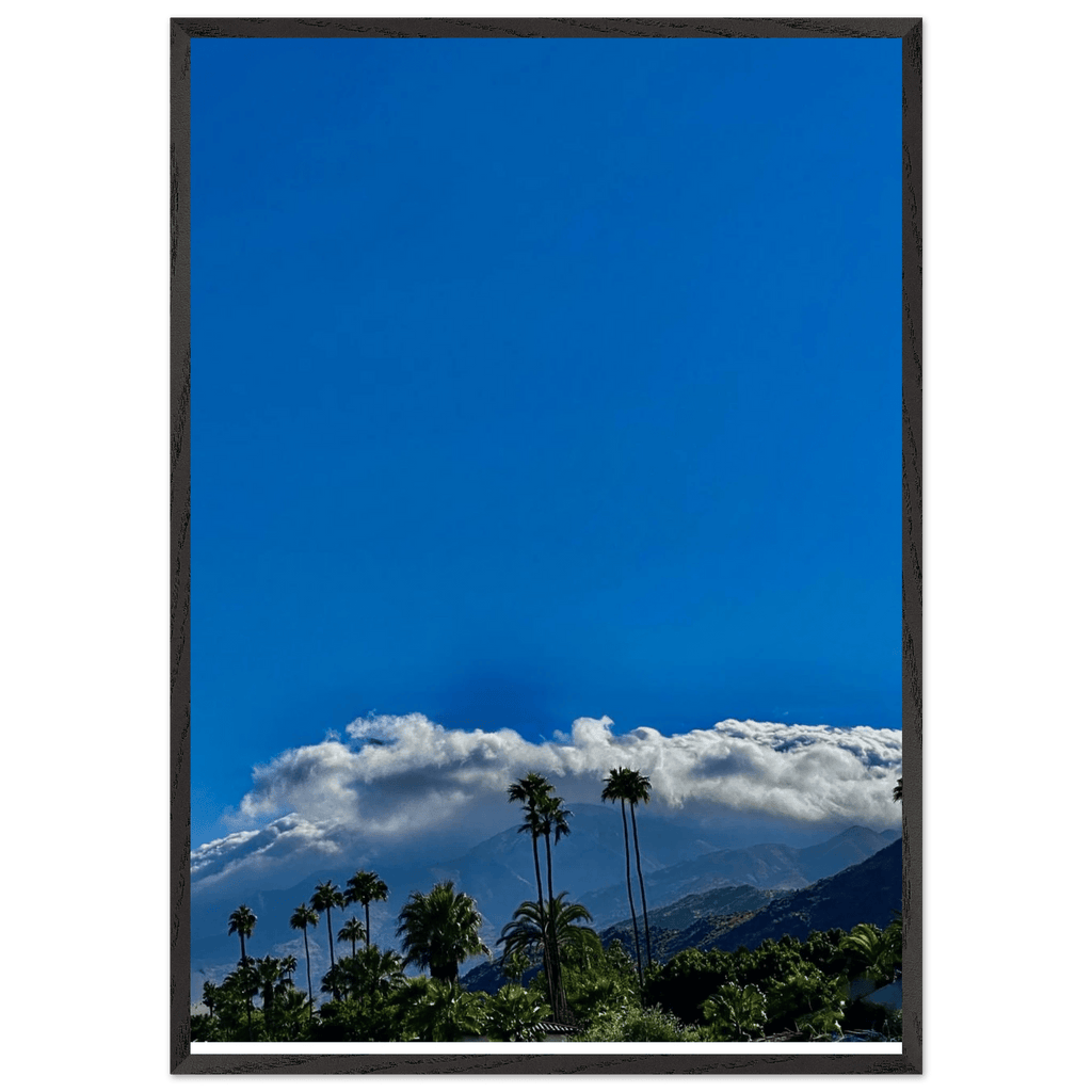 Mounted wooden framed poster of a desert calm photo from California Poster Art, Studio Edition, in a white frame.