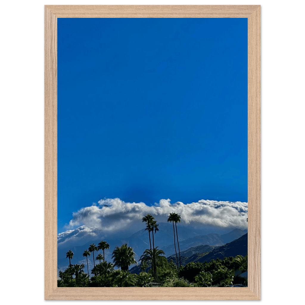 Wooden framed poster of desert calm photo from California Poster Art, studio edition, mounted on white wood, home decor.
