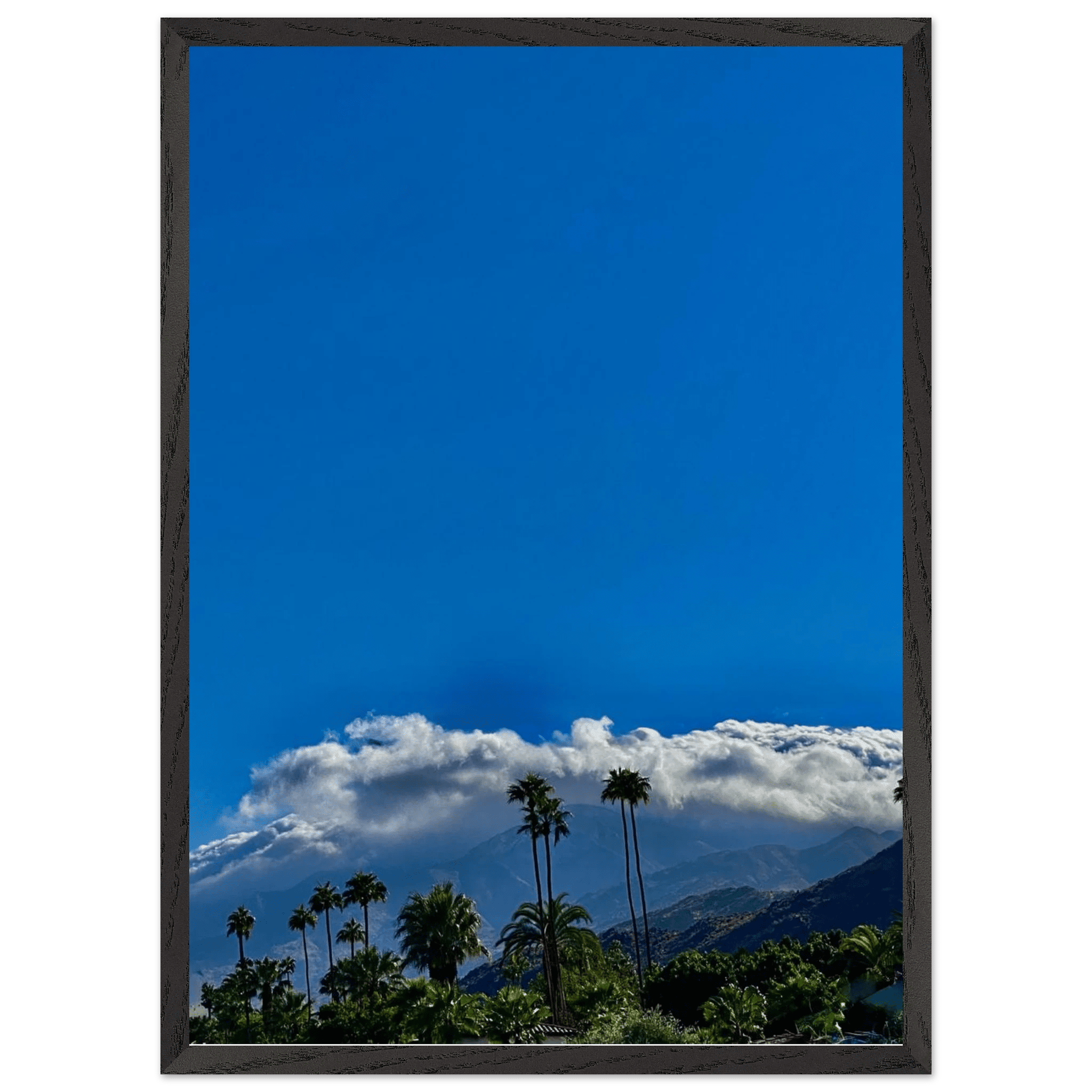 Mounted wooden framed desert calm poster from California Poster Art, studio edition, 8x12 inches, white frame, home decor.