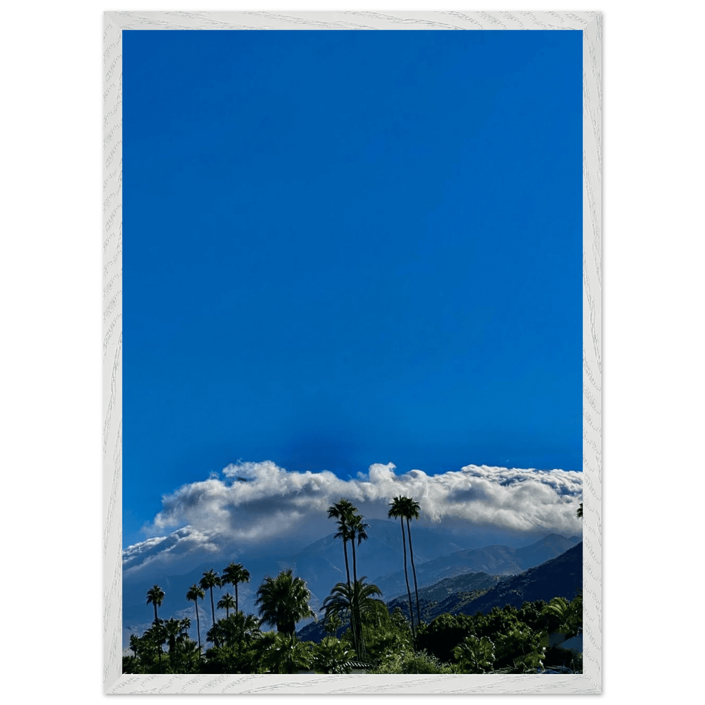 Mounted wooden framed poster of a desert calm photo from California poster art, 8x12 inches, white frame, home decor.