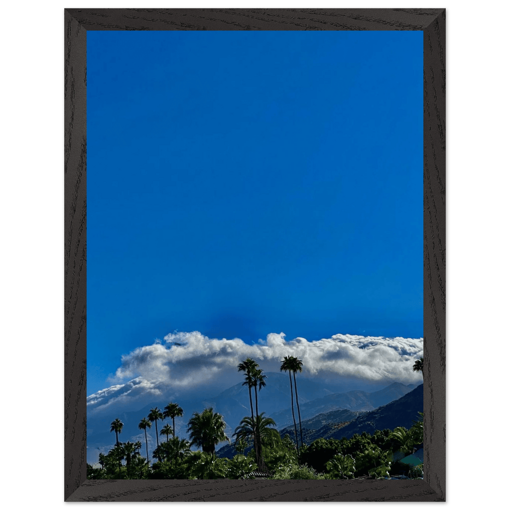Mounted wooden framed desert calm poster from California Poster Art, 8x12 inch studio edition home decor, white frame.