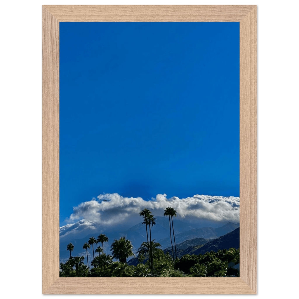 Mounted wooden framed poster of Desert Calm photo from California Poster Art, studio edition, 21x29.7 cm with white frame.