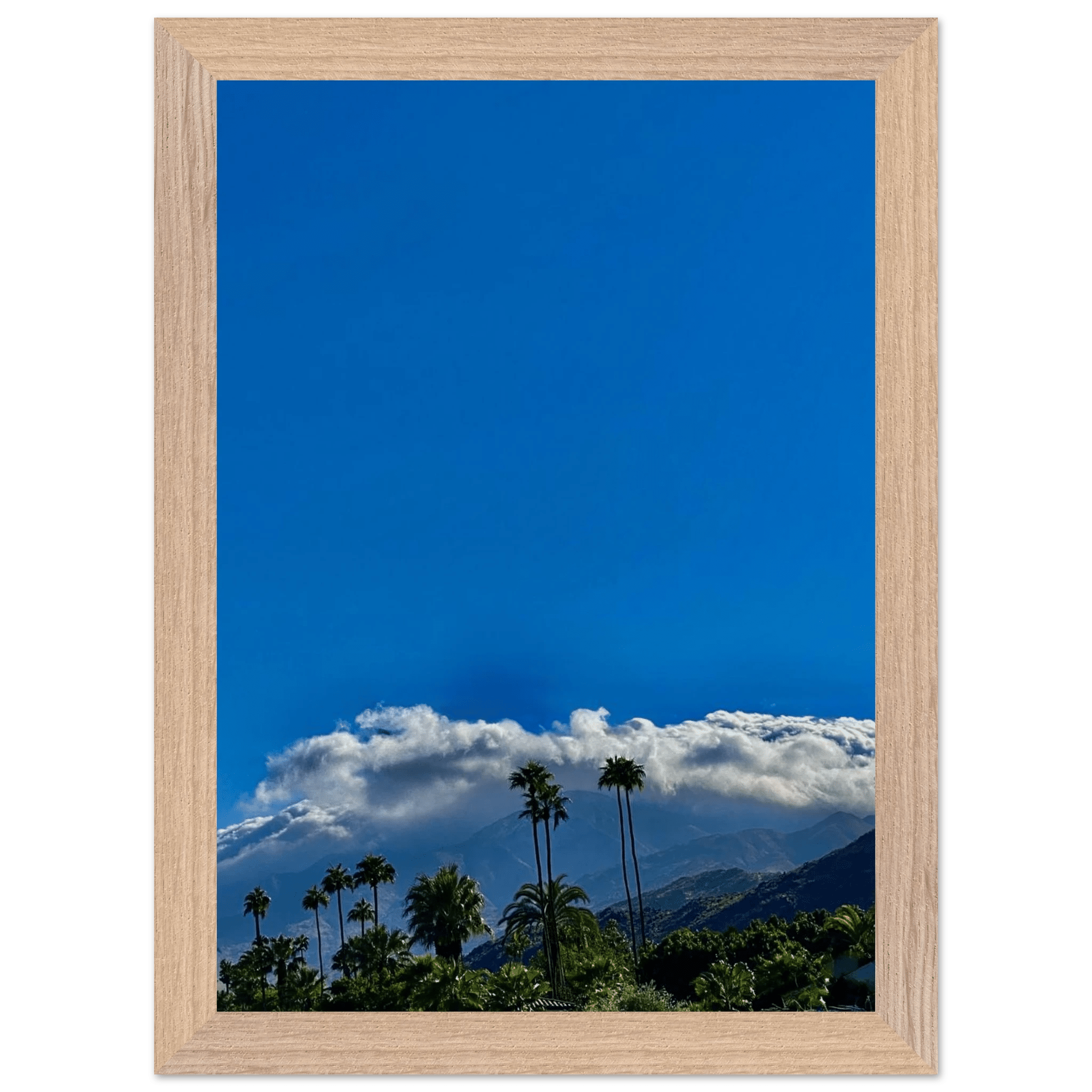 Mounted wooden framed poster of Desert Calm photo from California Poster Art, studio edition, 21x29.7 cm with white frame.