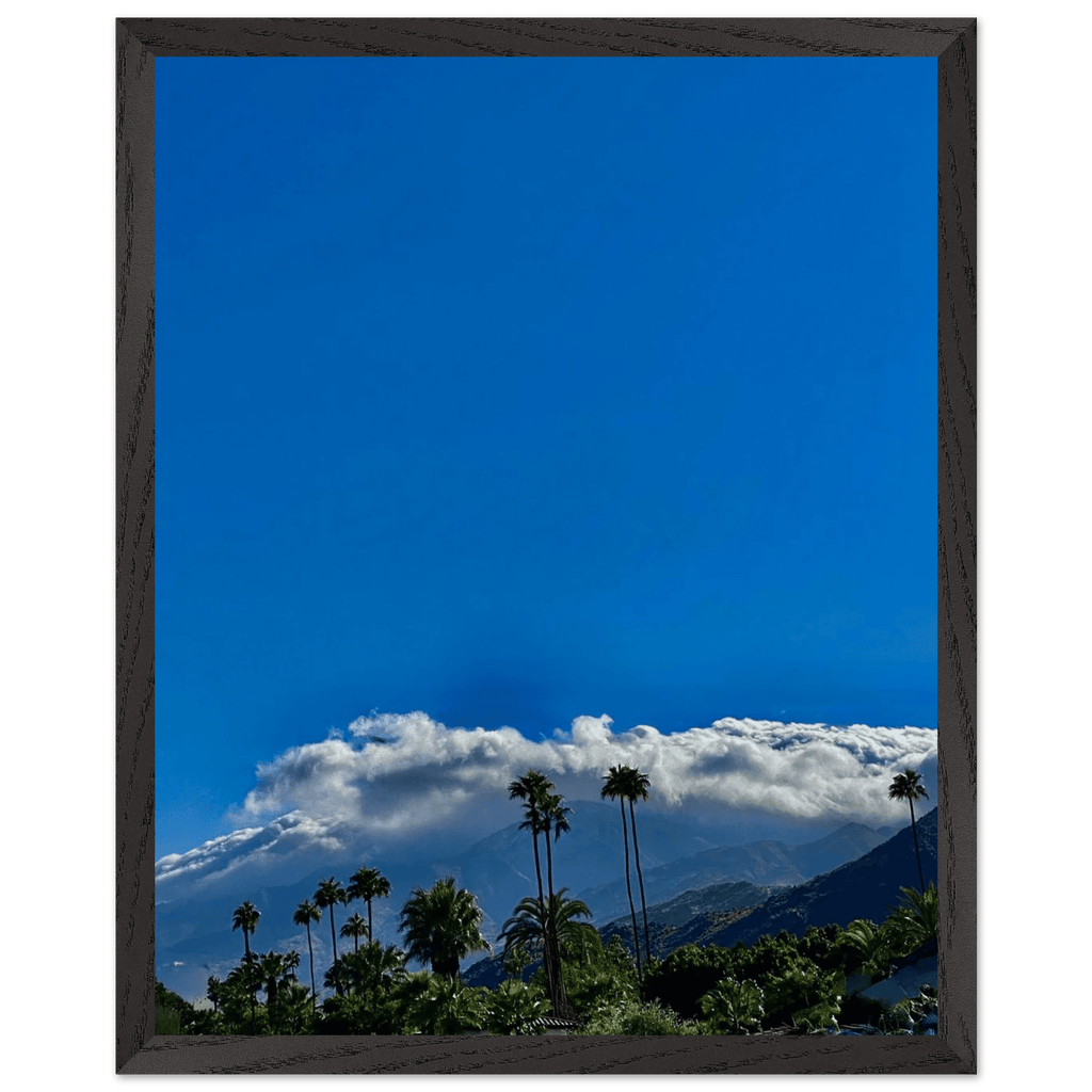 Mounted wooden framed poster of Desert Calm photo from California Poster Art, Studio Edition, featuring a serene desert scene.